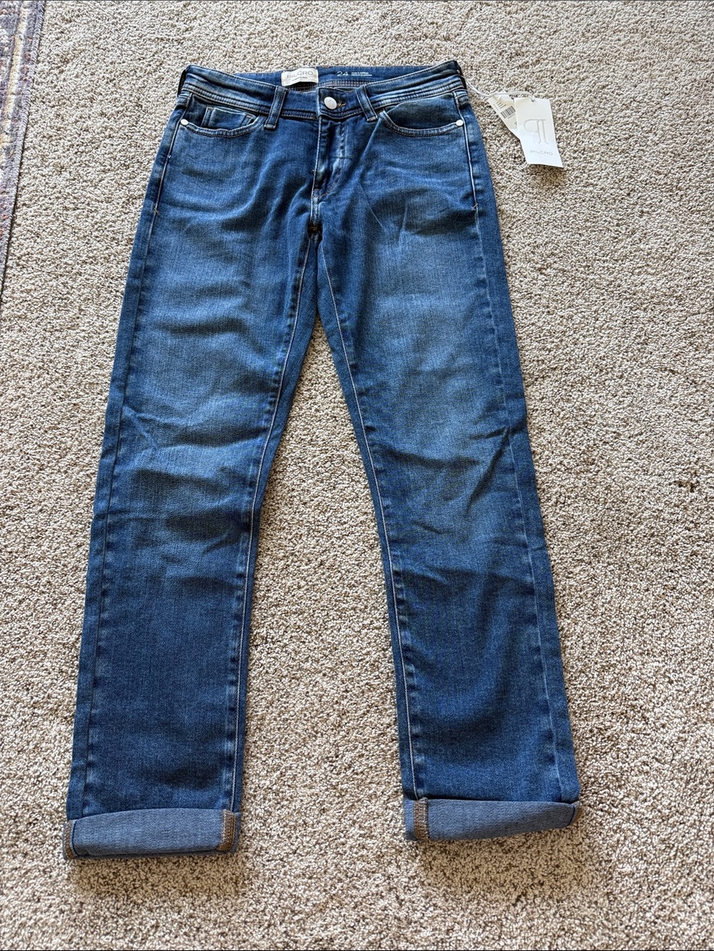 Pilcro Slim Straight Dark Wash Jeans - Blue